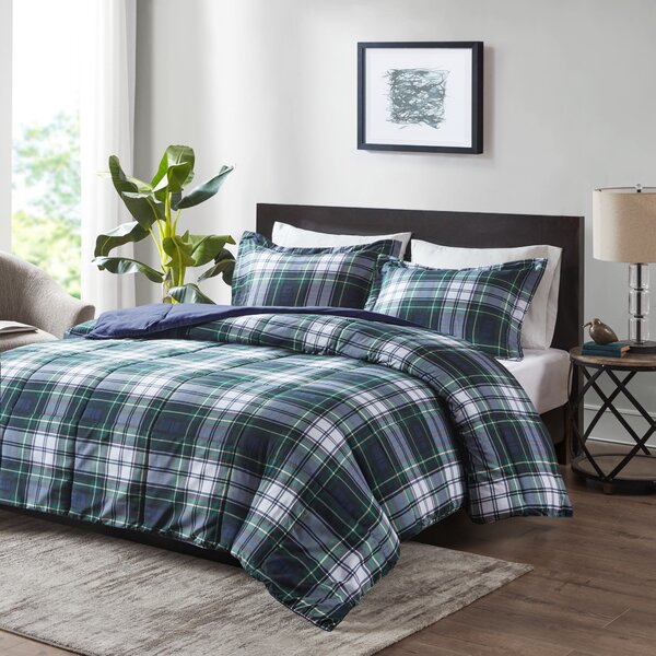 Navy on sale plaid comforter